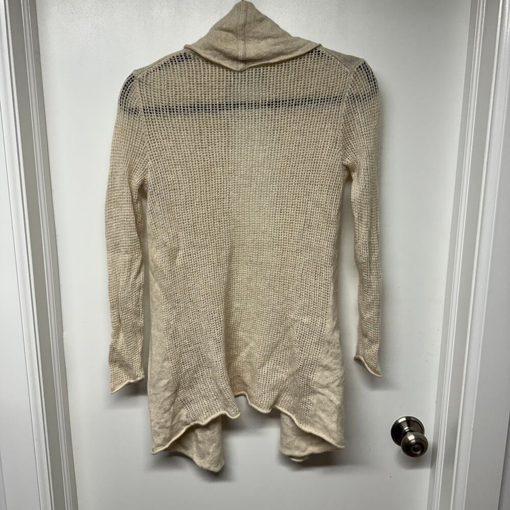 Athleta Womens Beige Knit Open Drape Cashmere Linen Cardigan Sweater Size Small - Picture 2 of 10